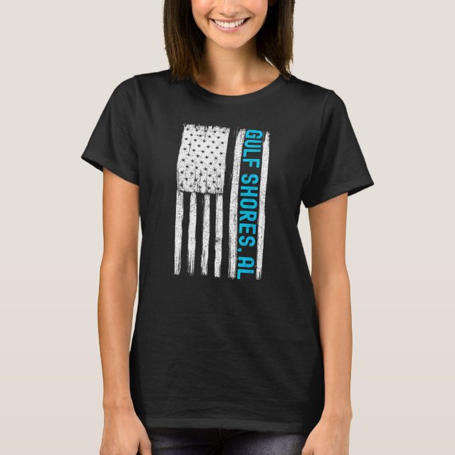 Gulf Shores Alabama Souvenirs Men Women Flag T-Shirt (Front)