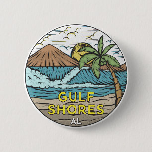 Gulf Shores Alabama Vintage 6 Cm Round Badge