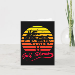 Gulf Shores Alabyma 80s Summer Beach Palm Tree Sun Card