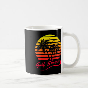 Gulf Shores Alabyma 80s Summer Beach Palm Tree Sun Coffee Mug