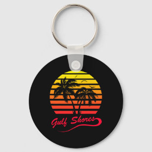 Gulf Shores Alabyma 80s Summer Beach Palm Tree Sun Key Ring