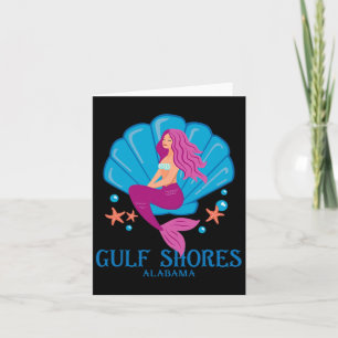 Gulf Shores Alabyma Al Mermaid And Sea Shell Tee Card