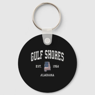Gulf Shores Alabyma Al Vintage American Flag Sport Key Ring