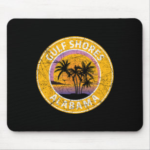 Gulf Shores Alabyma Al Vintage Retro 80s Summer Tr Mouse Pad
