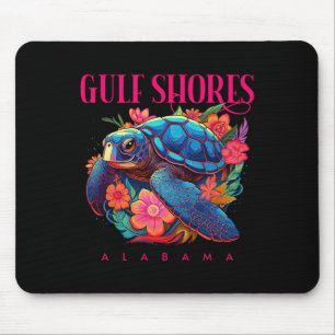 Gulf Shores Alabyma Floral Beach Turtle Souvenir Mouse Pad