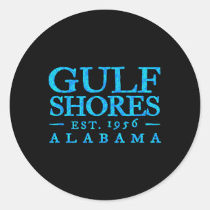 Gulf Shores Alabyma Retro Colourful Text Mens Souv Classic Round Sticker