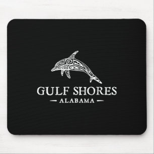 Gulf Shores Alabyma Retro Dolphin Travel Vacation Mouse Pad