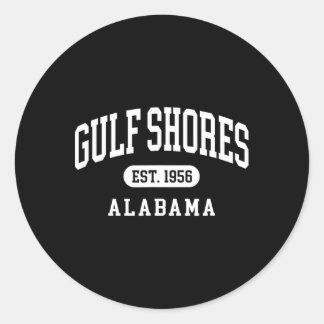 Gulf Shores Alabyma Retro Throwbyck Letter Vacatio Classic Round Sticker