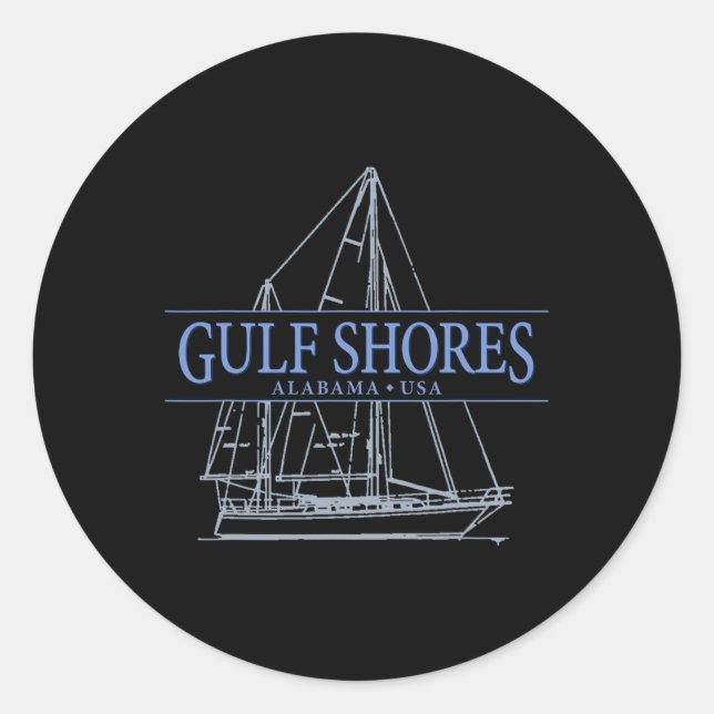 Gulf Shores Alabyma Sailing  Classic Round Sticker (Front)