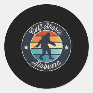 Gulf Shores Alabyma Sasquatch Graphic Classic Round Sticker