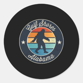 Gulf Shores Alabyma Sasquatch Graphic  Classic Round Sticker
