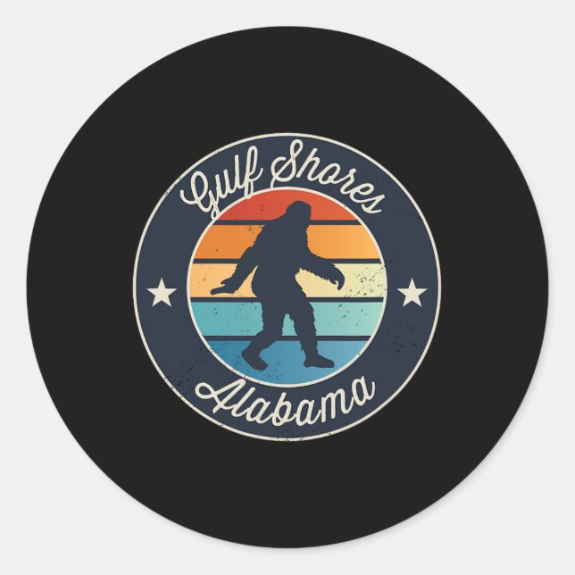 Gulf Shores Alabyma Sasquatch Graphic  Classic Round Sticker (Front)