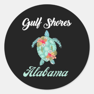 Gulf Shores Alabyma Sea Turtle Family Vacation Mat Classic Round Sticker
