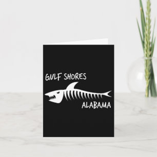 Gulf Shores Alabyma Shark Skeleton White Print Card