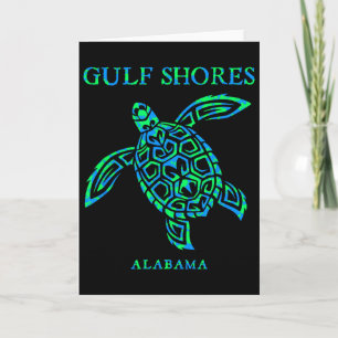 Gulf Shores Alama Retro Sea Turtle Boys Girls Todd Card