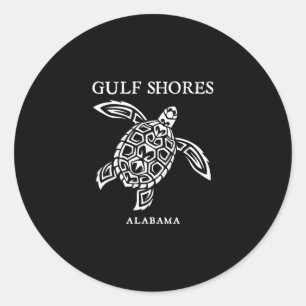 Gulf Shores Alama Retro Sea Turtle Boys Girls Todd Classic Round Sticker