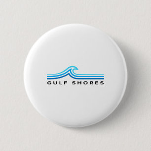 Gulf Shores Alama Souvenir Waves Vintage Mens Wome 6 Cm Round Badge