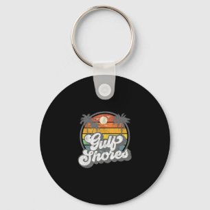 Gulf Shores Alama Vacation Palm Tree Retro Beach 7 Key Ring