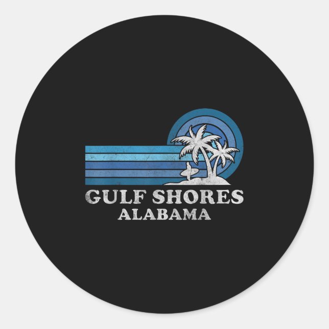 Gulf Shores Beach Alabama Family Summer Vacation V Classic Round Sticker (Front)
