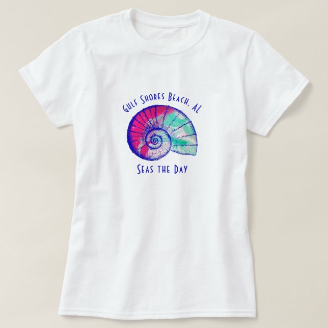 Gulf Shores Beach Alabama Seashell T-Shirt (Design Front)