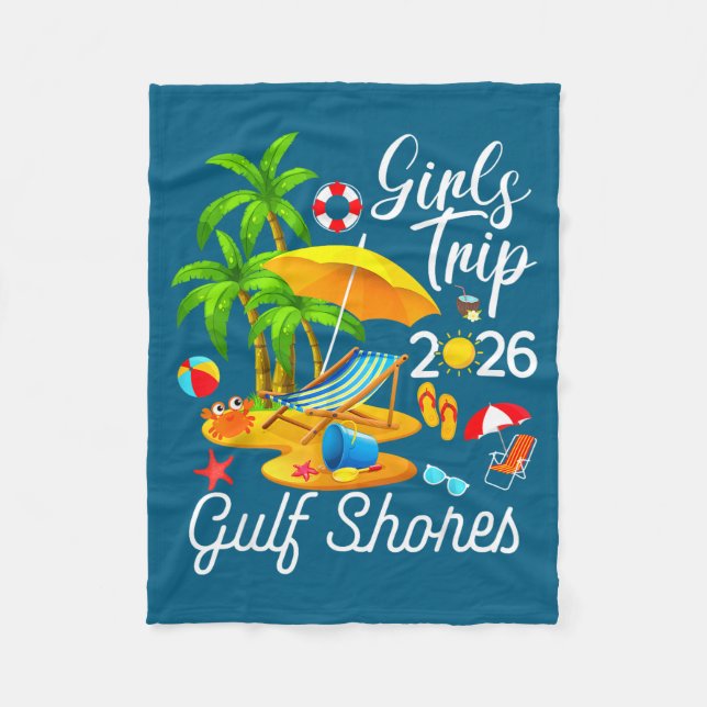 Gulf Shores Beach Alabama Summer Artwork Fleece Blanket (Front)
