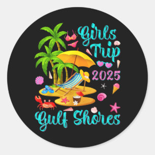 Gulf Shores Beach Alabama Summer Vacation Girls Classic Round Sticker