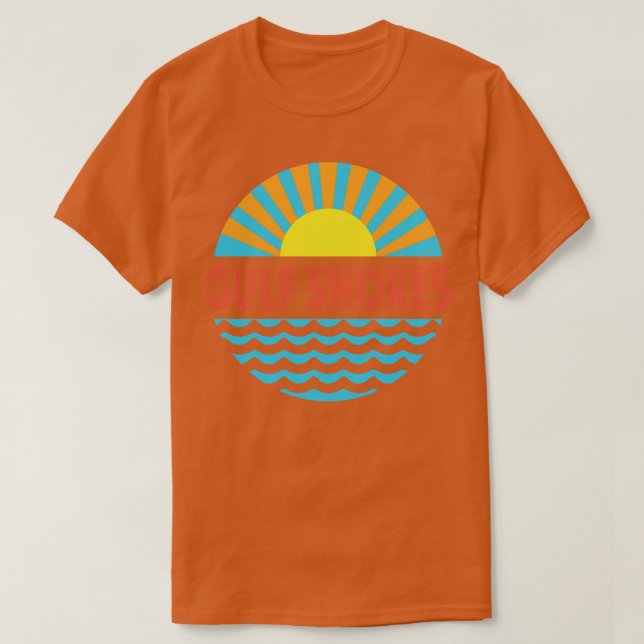 Gulf Shores Beach Sun And Waves T-Shirt (Design Front)