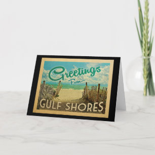 Gulf Shores Beach Vintage Travel Card