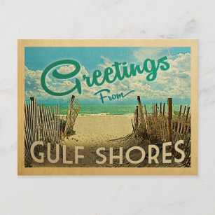 Gulf Shores Beach Vintage Travel Postcard