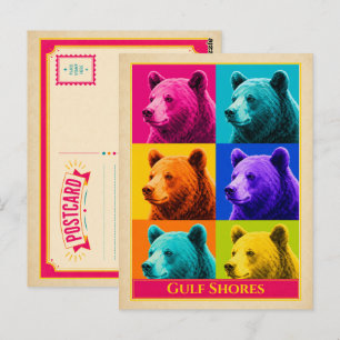 Gulf Shores Postcard Alabama Black Bear Vintage