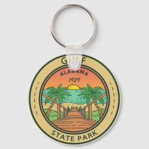 Gulf State Park Alabama Circle Badge Key Ring