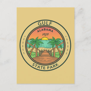 Gulf State Park Alabama Circle Badge Postcard