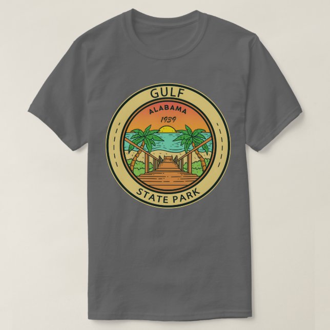 Gulf State Park Alabama Circle Badge TShirt (Design Front)