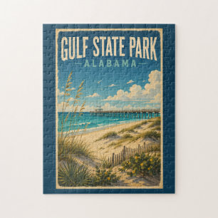 Gulf State Park Alabama Illustration Travel Art Jigsaw Puzzle