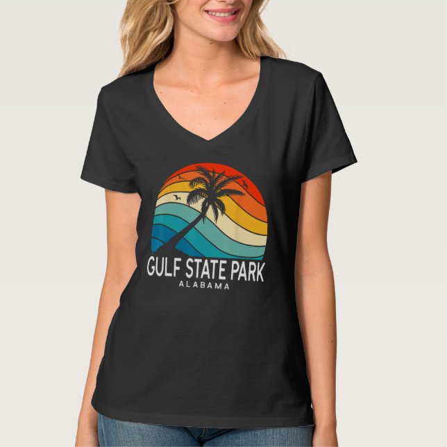 Gulf State Park Alabama Tropical Beach Palm Tree S T-Shirt (Front)