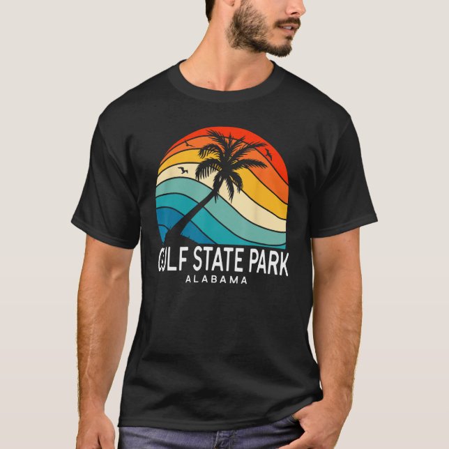 Gulf State Park Alabama Tropical Beach Palm Tree S T-Shirt (Front)