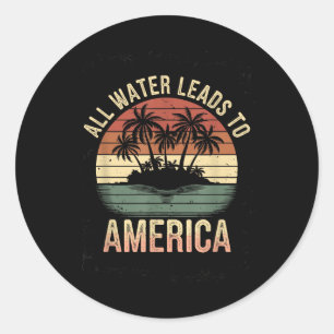 Gulf Usa America Humourous Trump Patriotic 2025 Classic Round Sticker