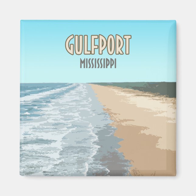 Gulfport Mississippi Beach Magnet (Front)