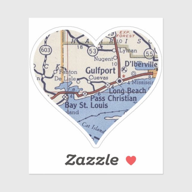 Gulfport MS Vintage Map (Sheet)