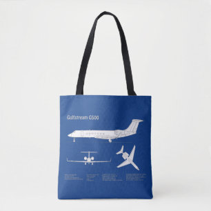 Gulfstream G500 - Aeroplane Blueprint Plans ABD Tote Bag