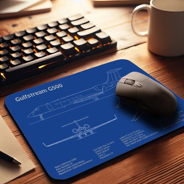 Gulfstream G500 - Aeroplane Blueprint Plans AD Mouse Pad (Creator Uploaded)