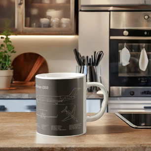Gulfstream G500 - Aeroplane Blueprint Plans PD Coffee Mug