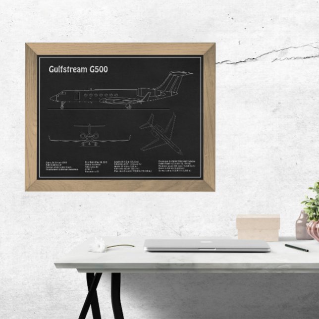 Gulfstream G500 - Aeroplane Blueprint Plans PD Photo Print (Creator Uploaded)