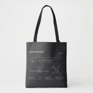 Gulfstream G500 - Aeroplane Blueprint Plans PD Tote Bag