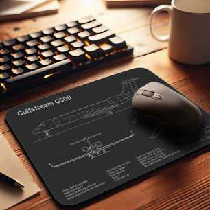 Gulfstream G500 - Airplane Blueprint Plans PD Mouse Pad