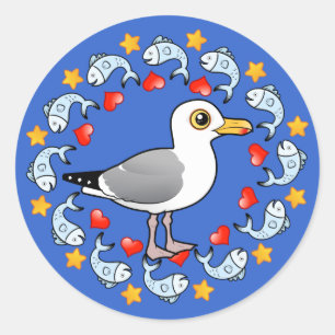 Gull Circle of Love Classic Round Sticker