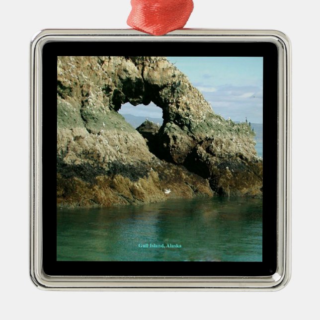 Gull Island, Alaska Metal Tree Decoration (Front)