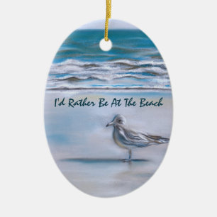 Gull on the Shore Ceramic Tree Decoration