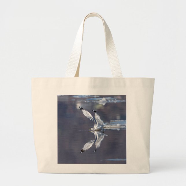 Gull Reflections Large Tote Bag (Front)
