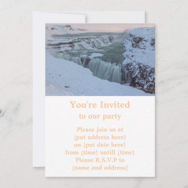 Gullfoss Waterfall in Iceland Invitation (Front)